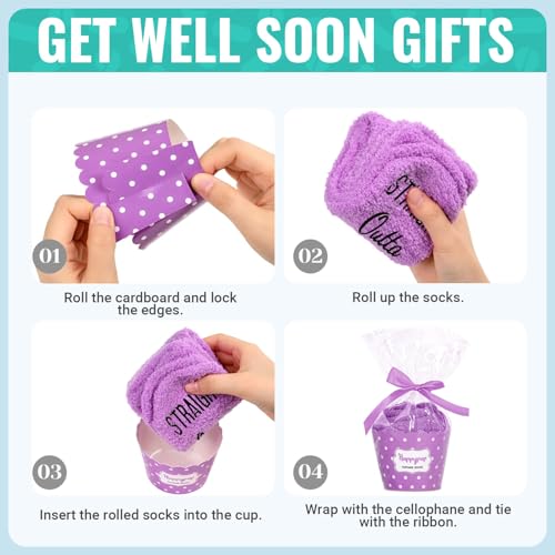 HAPPYPOP Get Well Soon Gifts for Women - Chemo Care Gifts Cancer Awareness Socks After Surgery Recovery Socks4