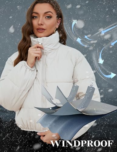 Yimoon Women's Cropped White Puffer Jacket - Lightweight and Cozy, Perfect for Winter Adventures - Image 2