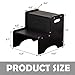 WOOD CITY Step Stool for Kids, Wooden Toddler Step Stool with Safety Non-Slip Mats and Handles for Kitchen, Bathroom Sink & Potty Training - Black