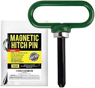 Magnetic Hitch Pin - Lawn Mower Trailer Hitch Pins - Ultra Strong Neodymium Magnet Trailer Gate Pin for Simple One Handed Hook On & Off - Securely Hitch Lawn & Tow Behind Attachments