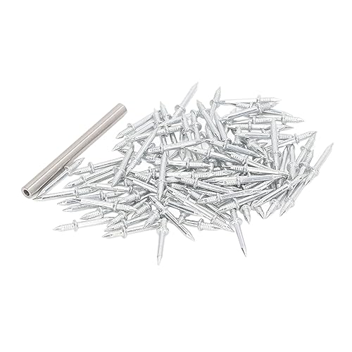 Set de 10 Piezas Clavos para Zócalo de Doble Cabeza sin Marcas Acero Carbono Galvanizado miniatura 2