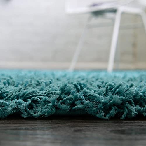 image for Unique Loom Solo Solid Shag Collection Area Modern Plush Rug Lush & So