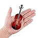 Dselvgvu Wooden Miniature Violin with Stand, Bow and Case Mini Musical Instrument Violin Replica Collectible Figurines Dollhouse Accessories Model Home Decoration Display Ornament (5.63