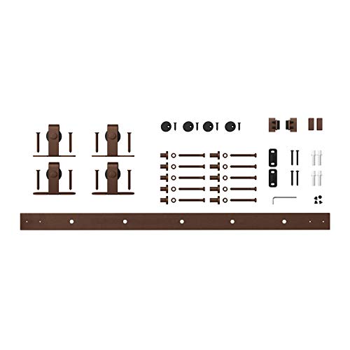 Architectural Products 72" Mini Barn Door Hardware Kits For Double Cabinet Doors Top Mount Design In Oil Rubbed Bronze Fsdh-Topmt-Ob-6-Dd Trimmable Down To 66" Measuring 1" In Height #TOP30