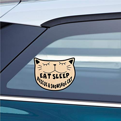 Makoroni EAT Sleep Rescue A Snowshoe CAT Cat, CAR Magnet-Magnetic Bumper Sticker 4.5x6 or 6.5x9 inc., DesZ20