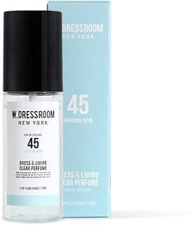 W.Dressroom No.45 Morning Rain Living Clear Perfume, Body Mist & Fabric Spray Deodorizer, Alcohol-Free Water-Based, Odor Neutralizer for Clothes, Bedding & Room, Travel Size 2.36 oz