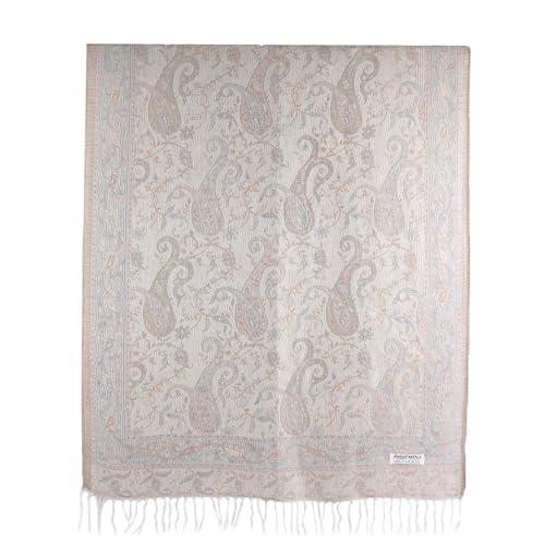 Faticinfa Women's Pashmina Shawl Hijab,Jacquard Paisley Wrap, Ethnic Vintage Pattern Scarf with Tassels3