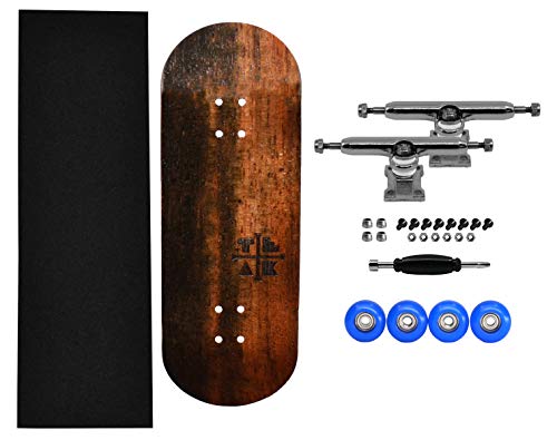 Image of Prolific Complete Fingerboard with Upgraded Components - Pro Board Shape and Size, Pro Wheels, Trucks, and Locknuts - 34mm x 97mm Handmade Wooden Board - Blue Suede Shoes Edition