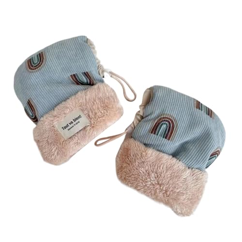 Guantes de invierno cómodos para niños con forro de felpa grueso y versátil