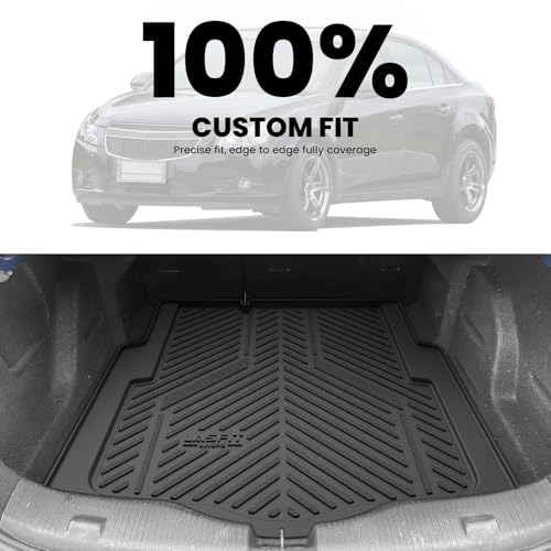 Image of LASFIT Trunk Mat for Chevy Cruze 2016-2019 (Not for 2016 Cruze Limited) | Only Fit Cargo with Spare Tire; Fit Sedan, Not for Hatchback; 3D Scanning Technology, Easy to Wash