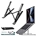 Support Ordinateur Portable TAIZER Laptop Stand 13 Niveaux Réglable Hauteur PC Ventilé Plateau Levage Pliable Antidérapant Résistant aux Rayures Tablette Refroidisseur Noire, (hdnzj-6)