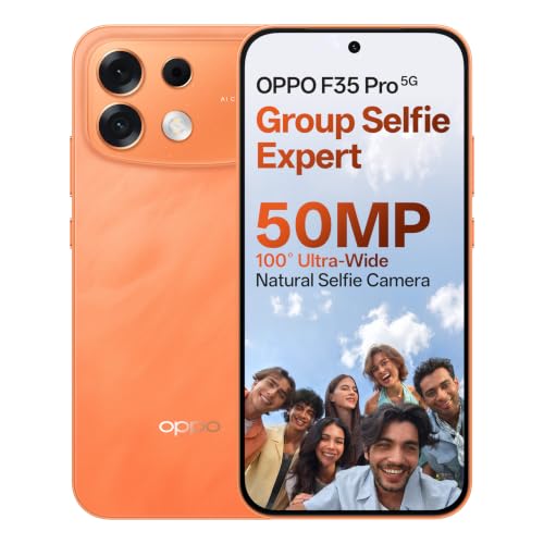 Image of OPPO F35 Pro 5G | 6GB+128GB | Sunrise Orange | 8000mAh Battery | 80W SUPERVOOC | 6.78 inch 144Hz AMOLED | 50MP OIS + 50MP AF Selfie | Dimensity 7360 MAX