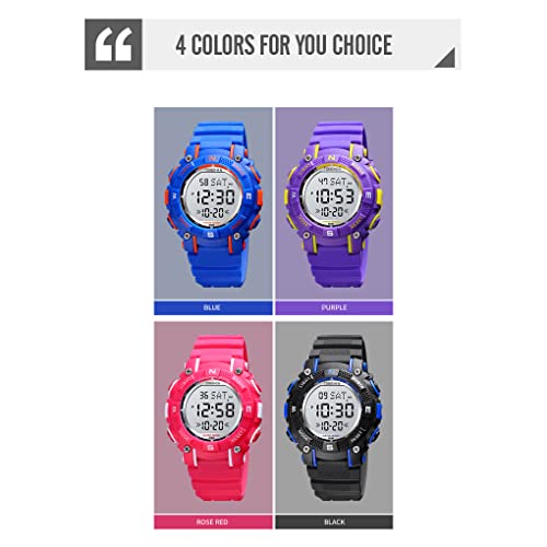 Reloj digital niños resistente a salpicaduras con alarma para evitar retrasos escolares 5