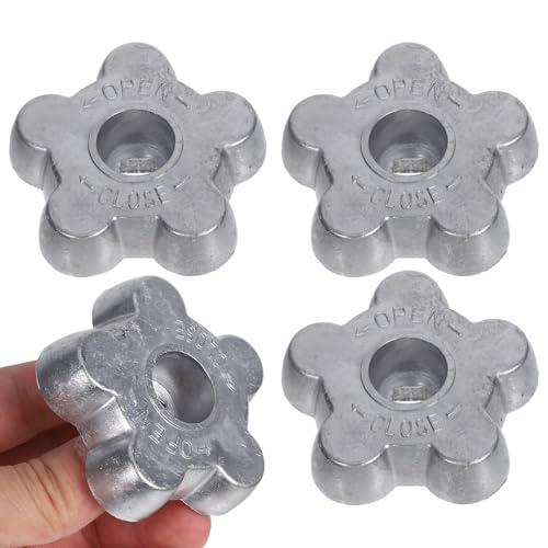 4pcs Aluminum Alloy Gas Valve Handwheel, Industrial Cylinder Control Knobs Anti-Slip Surface, Heavy-Duty Replacement Handles for Gas System and Regulator Operation