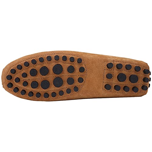 Image of ANUFER Men's Suede Leather Penny Loafers Comfort Driving Shoes Moccasin Slippers