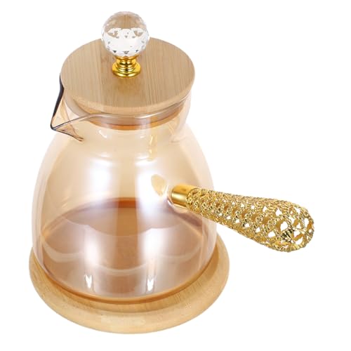 FUTUREORYY Vintage Théière Turque Verre avec Long Manche Isolant Cafetière à Induction Polyvalente pour Café Chaud et