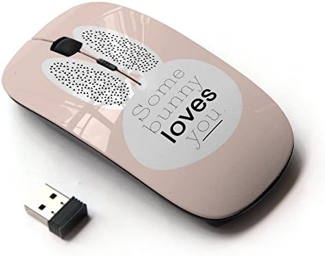 KawaiiMouse [ Optical 2.4G Wireless Mouse ] Bunny Love You Peach Ears Rabbit Cute