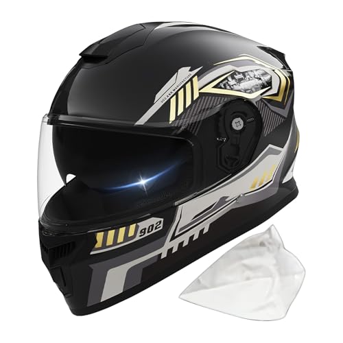 Casque de moto intégral avec protection collision et visière totale