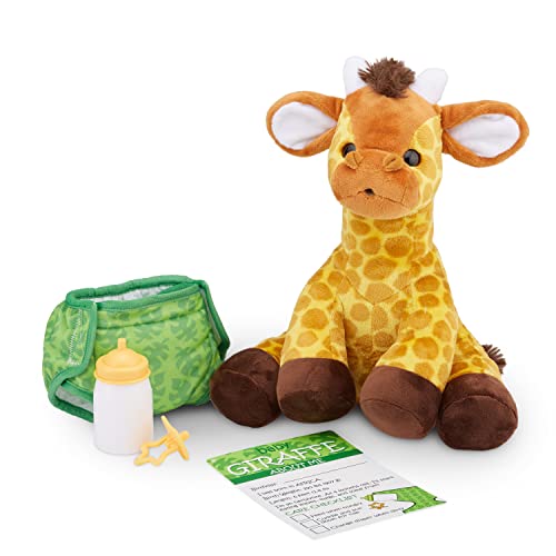 Image of Melissa & Doug 11-Inch Baby Giraffe Plush Stuffed Animal with Pacifier, Diaper, Baby Bottle