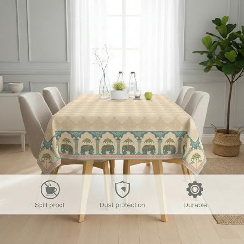 Image of STITCHNEST 'Tavola Luxe Series' Dining Table Cover 60x90 Inches | 6 Seater - 8 Seater Rectangular Dining Table Cover | Premium Fabric, Washable & Colour Fast