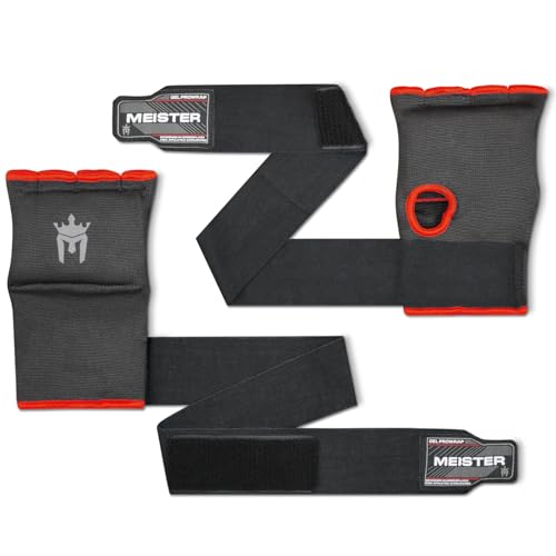 Meister ProWrap - Guantes interiores acolchados de gel para manos (par), color negro/rojo, pequeño/mediano - imagen 3