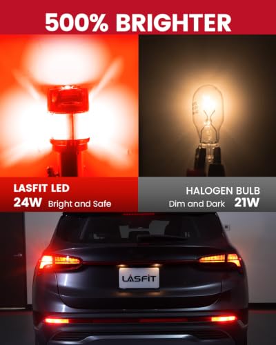 Image of LASFIT D2 1156 LED Bulb 7506 Red Brake Tail Lights 500% Brighter Error Free