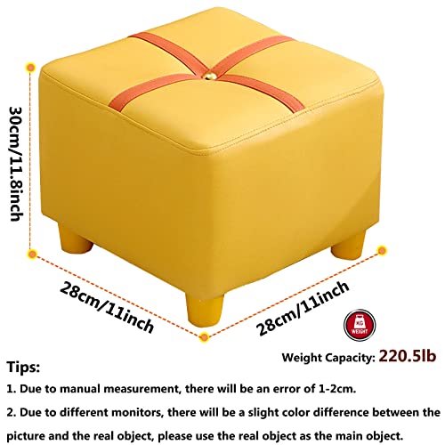 Petit ottoman carré jaune : le pouf imperméable et antidérapant - 3
