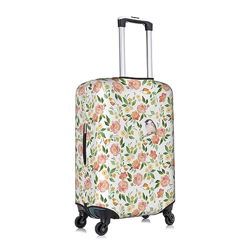 Housse de protection fleurs et oiseaux blanche en polyester lavable taille S - 2