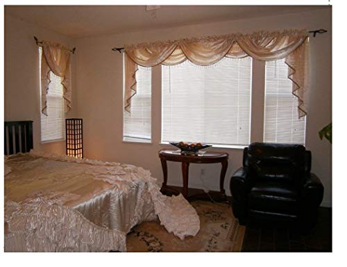 Octorose ® Royalty Custom Waterfall Window Valance Swags & Tails (White, Swag(66X37 Wxh)) #TOP26