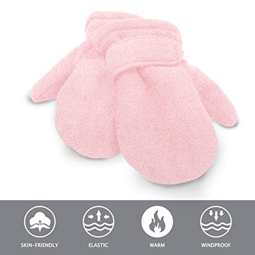 Toddler Mittens Boys Girls Winter Gloves Lined Fleece Kids Mittens 2 Pairs Sherpa Toddler Gloves Unisex Baby Gloves Warm Mittens For Toddler Boy And Girl Pink & Rose Red M(Fits 1-2 Years) #TOP5