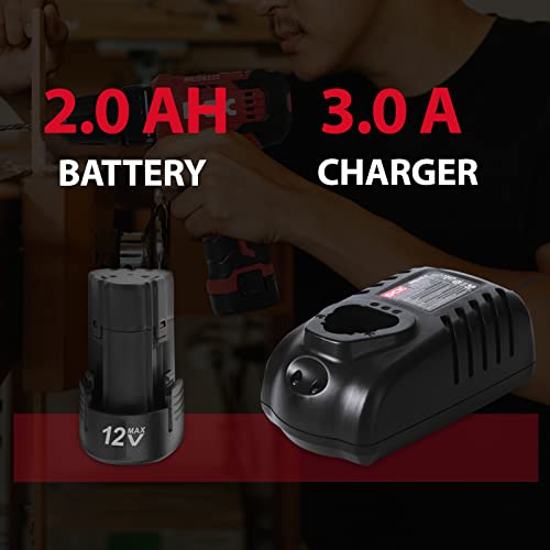 Dck Brushless Cordless Drill Set, 12V Cordless Drill With 2.0Ah Battery And Charger, 3/8’’ Keyless Chuck, 2 Variable Speeds, 20+1 Torque Power Tool Kit For Screw Wood/Ceramic/Tile/Metal (Kdjz23-10) #TOP6