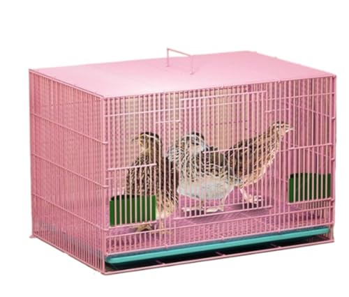 ラビットケージトレイ付きペットケージウサギ 猫 超小型犬 小型犬用 広々室内ケージ 小動物ケージ 飼育ケージ 金網タイプ モルモット ゴールデンハムスター キンクマハムスター 小動物 脱走防止 (Color : Pink, Size : 35*25*26C