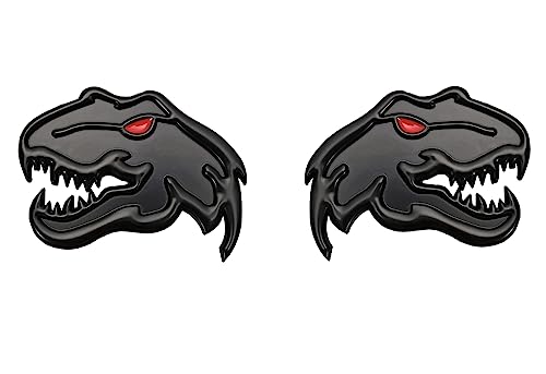 Image of Dinosaur Emblem Metal Badges Fits for Dodge RAM TRX 1500 2500 3500 ~Stick it Anywhere (A Pair) (Matte Black)