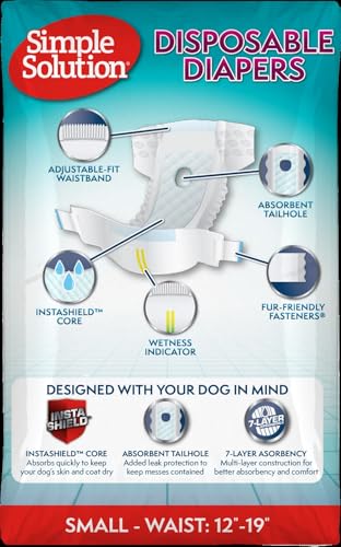 Simple Solution Disposable Dog Diapers for Female Dogs True Fit, Absorbent, Leak Proof with Wetness Indicator - Image 2