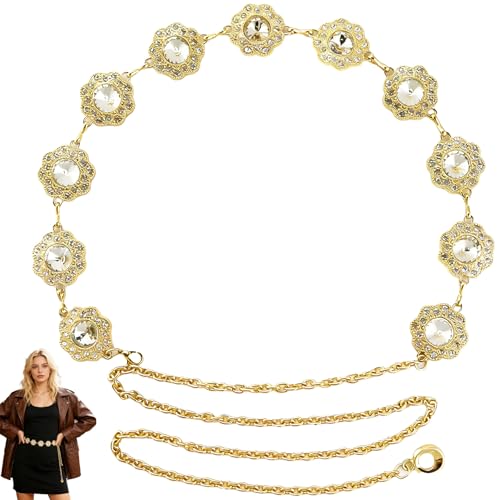 Ceinture en métal avec strass diamant blanc de qualité supérieure