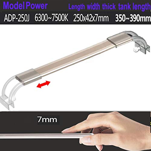 JackSuper 7500K Aquarium LED Light, 3 Modes Adjustable Brightness 180° Adjustable Light Shell for Reef Fish Tank Plant Growth Blue & White LEDs 360° Rotatable LED Light
