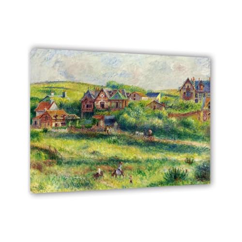 MYCGGDGH Impresión en lienzo Arte de pared Una mansión de Blanche Pierson en Pourville de Pierre-Auguste Renoir Impresión artística impresionista para dormitorio 48x40cm(19x16in) Enmarcado