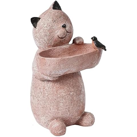 invvni Cat Garden Statue Outdoor Decor Sculptures 12.3 Inch Height Figurine Gardening Lawn Ornament Gifts for Women Cover