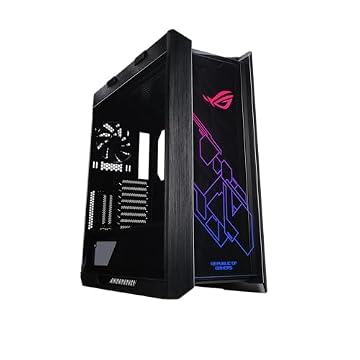 Asus ROG Strix Helios GX601 RGB Capa de computador torre média para até placas-mãe EATX com painel frontal USB 3.1, vidro temperado fumado, estrutura de alumínio escovado e aço, e quatro ventoinhas,