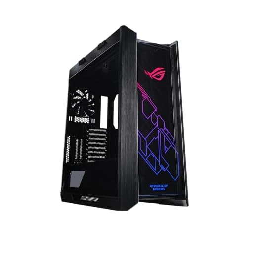 Asus ROG Strix Helios GX601 RGB Mid-Tower Computer Case for up to EATX Motherboards with USB 3.1 Front Panel, Smoked Tempered Glass, Brushed Aluminum and Steel Construction, and Four Case Fans, Black