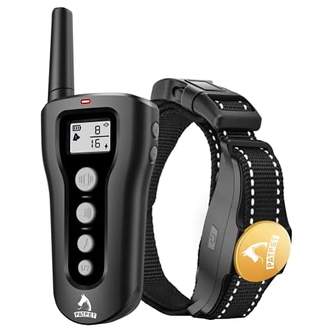 PATPET Dog Training Collar - Rechargeable Dog Training Collar with Remote for Medium Large Dogs 1000Ft Remote Range 3 Training Modes IPX7 Waterproof Black Cover