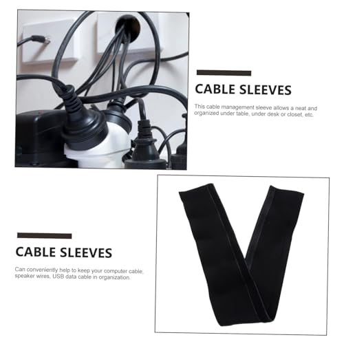 Funda flexible para gestión de cables para computadora y TV, organizador portátil negro para cables, envoltura y ocultador de cables para hogar y oficina, almacenamiento de cables bajo el escritorio miniatura 4