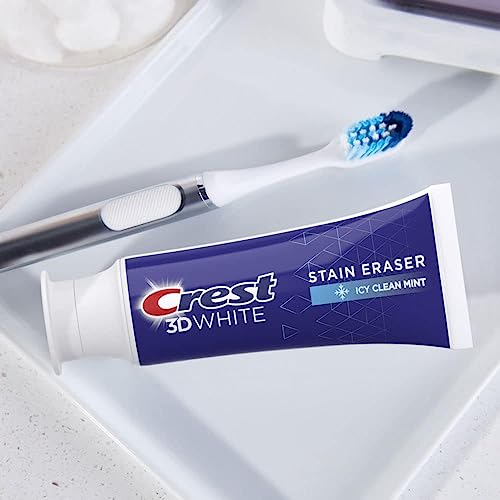 Image of Crest 3D White Stain Eraser Teeth Whitening Toothpaste, ICY Clean Mint, 3.1 oz, Pack of 2
