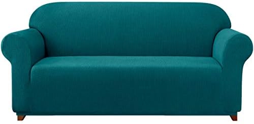 subrtex 1-Piece Stretch Sofa Cover Spandex Jacquard Fabric Slipcovers for Couch, Armchair, Machine Washabl Furniture Protector (Sofa, Teal)