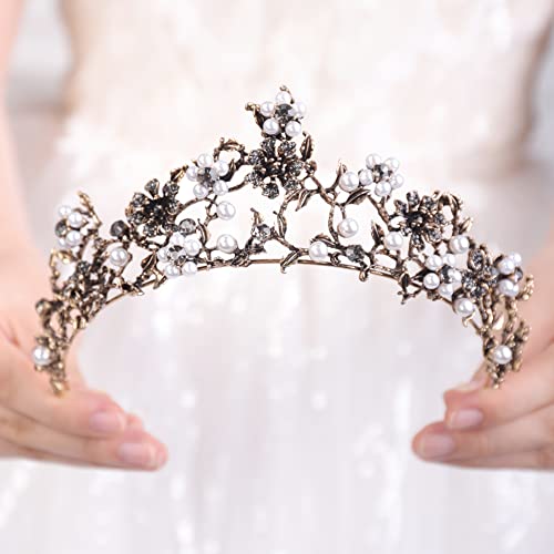 JWICOS Crystal Tiara Crowns for Women and Party Princess Vintage Crown (Black) by JWICOS - Used condition - Image 2