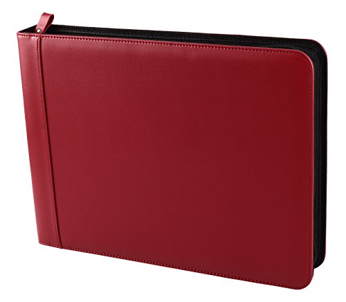 2Fold Zippered Business Check Binder 7 Ring For 3-Up Business Size Checks With Extra Business Card Case - Pu Leather Deluxe 7 Ring Checkbook Binder Portfolio With 600 Check Capacity And Storage #TOP7