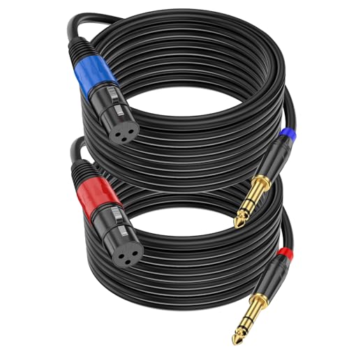 Câble XLR femelle vers jack mono TRS pour brancher deux microphones dynamiques