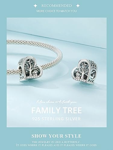 Family Tree of Life Charms Sterling Silver Home Charms fit Pandora Bracelet Jewelry Beads for Women4
