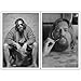Produktbild 2P Lustiges Badezimmer-Wandkunst für Zimmer, Ästhetik, The Big Lebowski, Filmposter, 90er Jahre, schwarz-weiß, WC-Poster, coole Wanddekoration, Kunstdruck, Leinwand, Poster für Zimmer, ästhetische