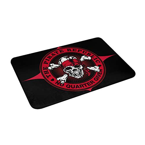 Tapis de bain rustique République des pirates rouge pour entrée propre
